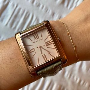 michael kors rose gold croc watch